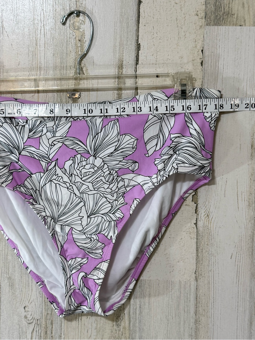 High-Waist Floral Bikini Bottoms - Purple Floral - Picture 6 of 8